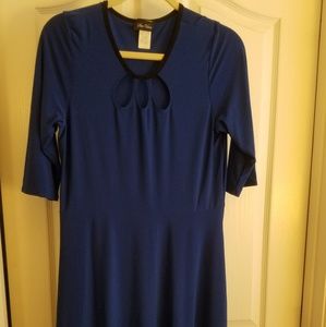 NWOT Blue keyhole neckline dress